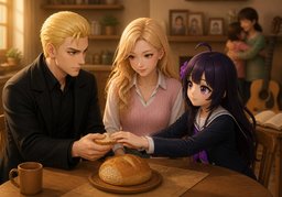 ~ shall not live by ~.のイラスト