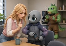 ~ go into a panic.のイラスト