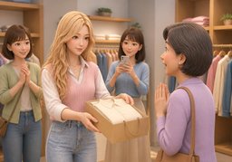 ~ is considerate of ~!のイラスト