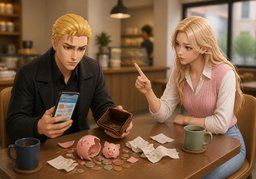 A fool and his money are soon parted.のイラスト