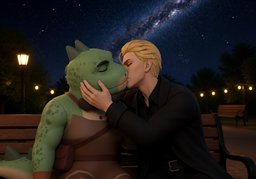 kissing under the ~のイラスト