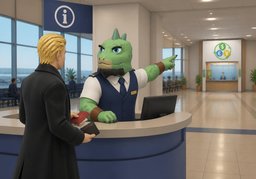Can I exchange currency here?のイラスト