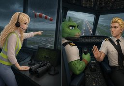 ~ can't land.のイラスト