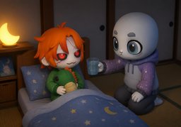 Want ~ before bed?のイラスト