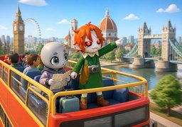 We did a whirlwind tour around ~.のイラスト