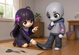 Cut ~ a little shorter.のイラスト
