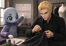 A stitch in time saves nine.のイラスト