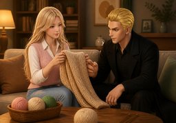 ~ was knitted by hand.のイラスト