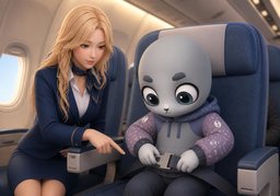 Please put your seatbelts on.のイラスト