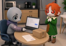 ~ get ~ delivered.のイラスト