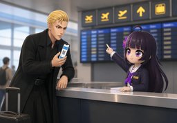 Which gate does ~ depart from?のイラスト