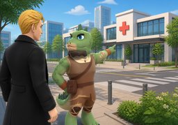 ~ donate blood at ~.のイラスト