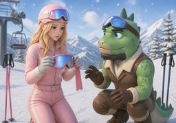 I broke ~ skiing.のイラスト