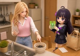 Buy ~, throw away ~.のイラスト