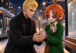 Cold hands, warm heart.のイラスト