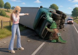 ~ has overturned.のイラスト