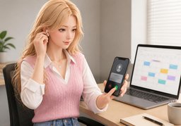 Happy to jump on a call.のイラスト