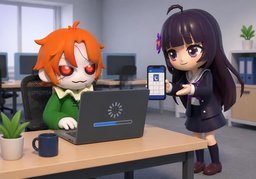 I install ~ on my ~.のイラスト