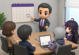 ~ is scheduled for ~.のイラスト