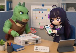 Let's call a ~ to discuss ~.のイラスト