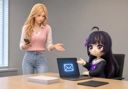 I could e-mail ~, if you'd like.のイラスト
