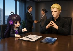 We're in negotiations with ~.のイラスト