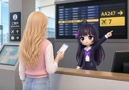 Where's the boarding gate for ~?のイラスト