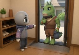 Come in.のイラスト