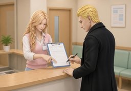 Could you sign here?のイラスト