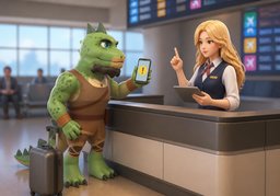 Is the flight delayed?のイラスト