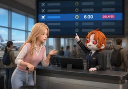 delayed flightのイラスト