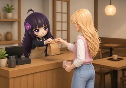 For here or to go?のイラスト