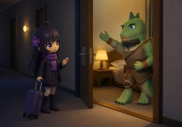 leave ~ onのイラスト