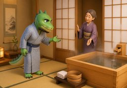 ~ take a bath.のイラスト