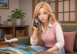 Who's calling?のイラスト