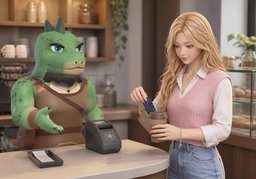 I'll pay with ~.のイラスト