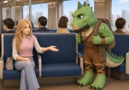 Excuse me, is this seat taken?のイラスト