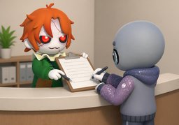 Please write ~ here.のイラスト