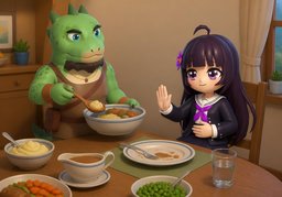 I'm stuffed.のイラスト