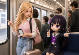 Should I get off here for ~?のイラスト