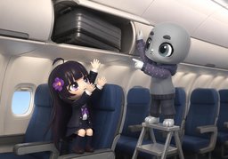 ~ is trapped in ~.のイラスト
