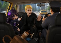 ~ jerk to a halt.のイラスト