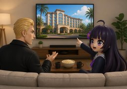 I saw ~ on TV.のイラスト