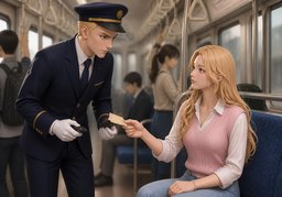 Could I see your ticket?のイラスト