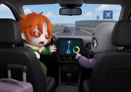 It'll be about ~ if there's no traffic.のイラスト