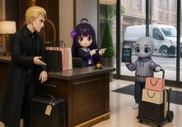 We deliver ~ for free.のイラスト