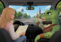 It's easy driving here without ~.のイラスト