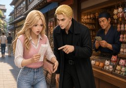 ~ get ripped off by ~.のイラスト