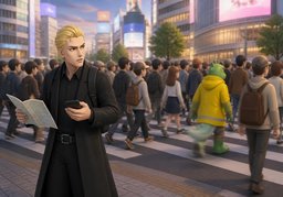 ~ disappear into the crowd.のイラスト