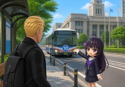 Which ~ goes downtown?のイラスト